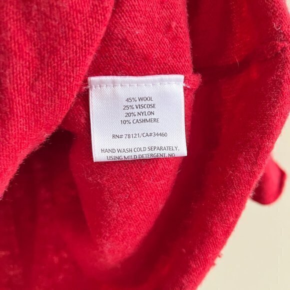 EILEEN FISHER RED CASHMERE WOOL 3/4 SLEEVE SWEATER WOMENS SIZE XS - Picture 3 of 4